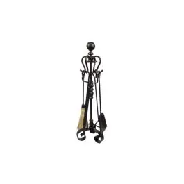 Juego chimenea 70 cm 4 piezas bola forja imex el zorro