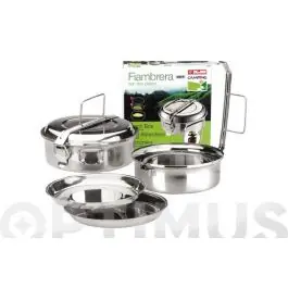 Fiambrera con 2 platos inox 16 cm 1l ibili