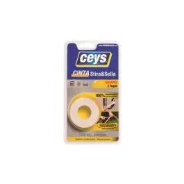 Cinta de reparacion autosoldable stira y sella 3 m x 19 mm blanco ceys