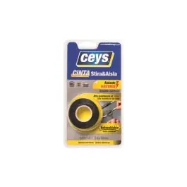 Cinta de reparacion autosoldable stira y aisla 3 m x 19 mm negro ceys
