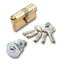 Cilindro seguridad ds15 leva larga 35-35 mm, laton, 5 llaves ezcurra