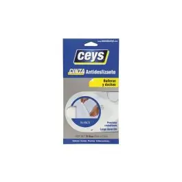 Cinta antideslizante bañera 12 tiras 20 cm x 2,5 mm blanca ceys