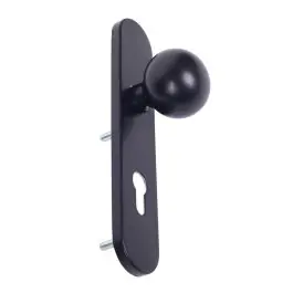 Pomo tirador fijo con bocallave pera 72mm negro tesa