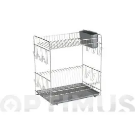 Escurreplatos inox 18/8 grande-gris sauvic