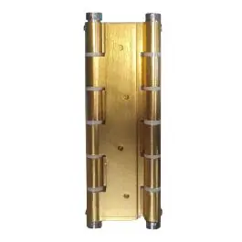 Bisagra doble accion (vaiven) aluminio dorado micel