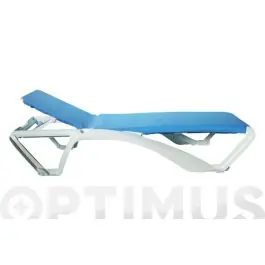 Tumbona acqua estructura blanca blanco-azul resol