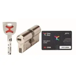 Cilindro ap4 s leva larga, doble embrague 30-30 niquel, 5 llaves cisa