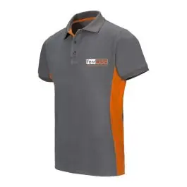 Polo manga corta algodon ferrcash gris / naranja talla m velilla