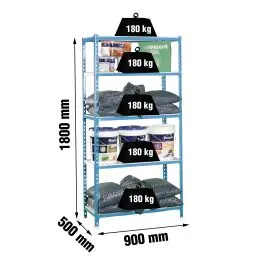 Estanteria orden 5b s/t met az/bl 180 kg 1800 x 900 x 500 mm simonrack
