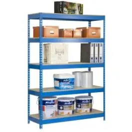 Estanteria orden 5baldas s/t met azul/madera 300k 200x120x40cm simonrack
