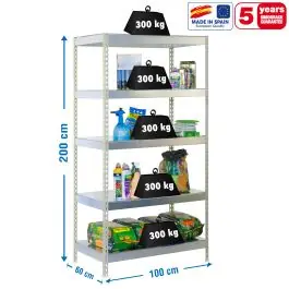 Estanteria orden 5b 2000x1000x600mm s/t met galv 300kg simon simonrack
