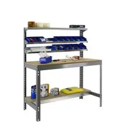 Banco trabajo 1b+3repisas 1445x910x610mm s/t gris bt1 9000 simonrack