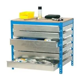 Banco trabajo 6 cajones 842x910x610mm s/t azul bt5 box 900 simonrack