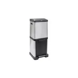 Cubo bas. recicl. 34l (18+16) c/pedal inox binary arregui