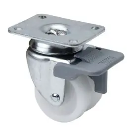 Rueda giratoria doble 90 kg 18 mm blanco con freno alex - Ruedas alex