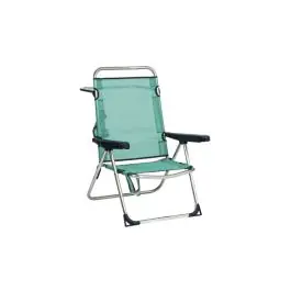 Silla playa multiposicion con asa pata trasera plegable aluminio fibreline azul alco