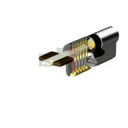 Cilindro tk100 leva larga, doble embrague 30-50 niquel, 5 llaves tesa