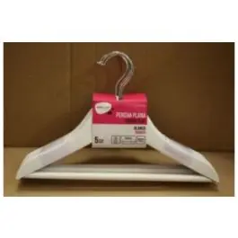 Percha armario madera infantil 5 piezas 30,5 x 19,5 cm blanca vivahogar