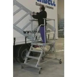 Escalera ind puente movil de 1 salida 5 peldaños 1,15mt alu plabell