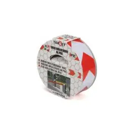Cinta adh 50mmx33mt señalizacion target pvc ro/bco reflectan