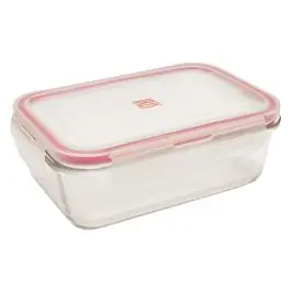 Contenedor vidrio rectangular 840 ml iris