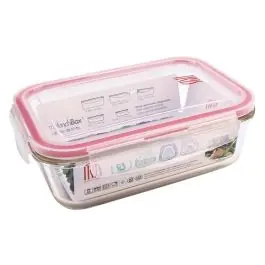 Contenedor vidrio rectangular 1200 ml iris