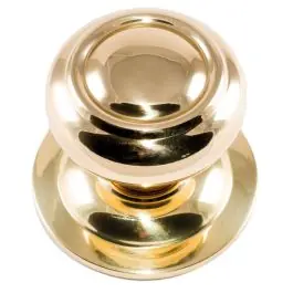 Pomo puerta fijo 70mm aro laton pulido micel