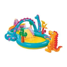 Piscina hinchable tobogan dinoland 302x229x112cm intex