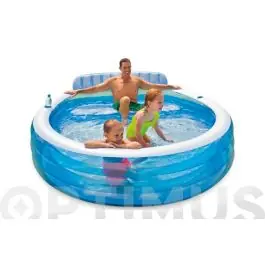 Piscina redonda hinchable con asientos 640 l 224x216x76cm intex