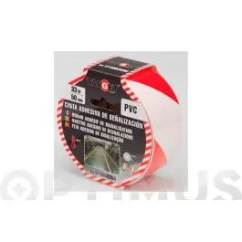Cinta adhesiva señalizacion 33 m x 50 mm blanca/roja target