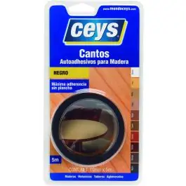 Canto adhesivo para madera 5 m x 19 mm negro ceys