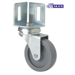 Rueda giratoria plastico angulo ranurado 22 kg 40 mm gris alex - Ruedas alex