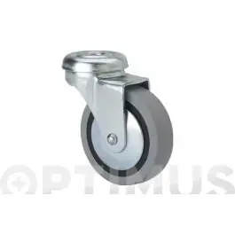 Rueda mueble auxiliar giratoria b goma d60 gris agujero pasante 10 mm 25 kg alex - Ruedas alex