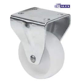 Rueda mueble auxiliar fija plastico pletina60 kg 60 mm 70x55 mm blanco alex - Ruedas alex