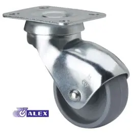 Rueda mueble auxiliar giratoria plastico pletina 22 kg 40 mm 46x36 mm gris alex - Ruedas alex