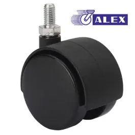Rueda giratoria espiga roscada 50 kg 50 mm m10 negro alex - Ruedas alex
