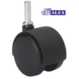 Rueda giratoria espiga 50 kg 50 mm 8x26 mm negro alex - Ruedas alex