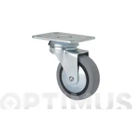 Rueda mueble auxiliar giratoria b goma d60 gris placa 70x55 mm 25 kg alex - Ruedas alex