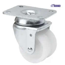 Rueda mueble auxiliar giratoria plastico doble pletina 90 kg 50 mm blanco alex - Ruedas alex
