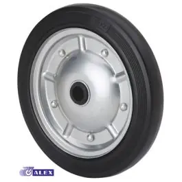Rueda fija maciza goma 160 kg 200 mm 20x44 mm negra alex - Ruedas alex