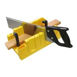 Caja para ingletes plastica 300 x 130 mm + serrucho costilla stanley