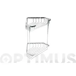 Cesto ducha doble rinconera 17,5 x 17,5 x 26,5 cm aluminio tatay