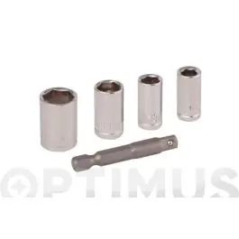Adaptador llaves de vaso juego 4 llaves + adaptador wolfcraft