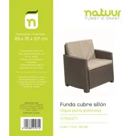 Funda prot 89x76x107cm sillon natuur pvc verde nt68471