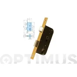 Cerradura con palanca y resbalon 45/70-h.latonado yale