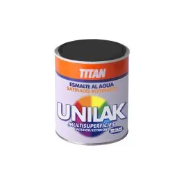 Esmalte al agua unilak satinado 750 ml negro titan