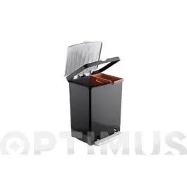 Cubo con pedal reciclaje 17l+8l negro tatay