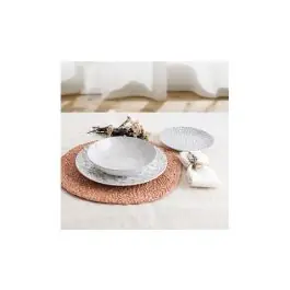 Vajilla 12 pzas porcelana decorada aquilea gris bidasoa