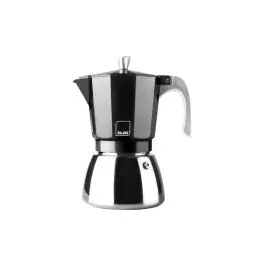Cafetera acero + aluminio induccion elba 6 tazas negra ibili