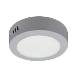 Downlight led superficie redondo gris kone 28cm 24w 2400lm 6000k cristalrecord